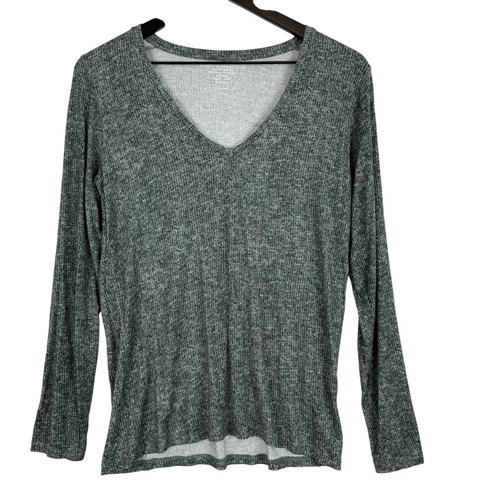Majestic Filatures Dulion Womens Deluxe Tee Shirt Stretch Gray Black - Size 3 M